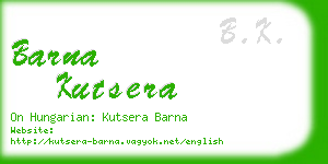 barna kutsera business card